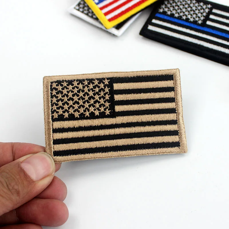 Embroidered Thread American Flag Embroidered Patch Patriotic USA