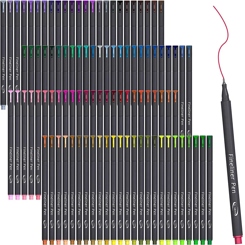 Colorful Fine Liner Pen Set Journal Pena 0.4 Mm Micron Fineliners  Menggambar Sketsa Spidol Tiralineas Seni Spidol Brashpen