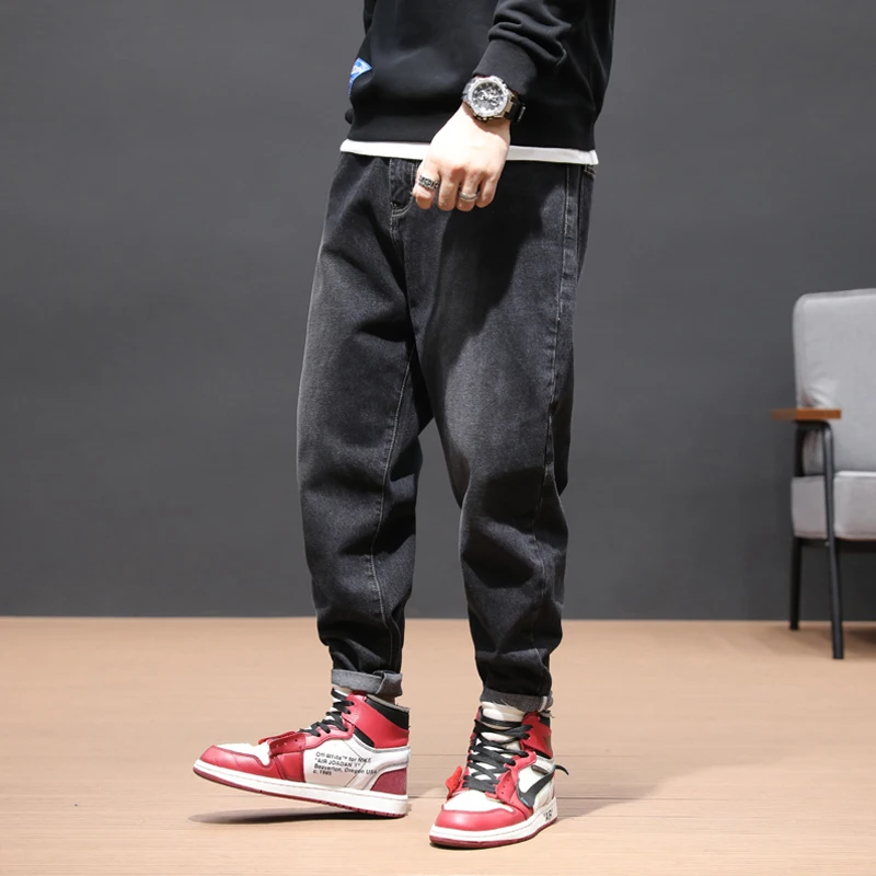 Newly Fashion Streetwear Men Jeans Loose Fit Small Leg Harem Jeans Men Big Size S-5XL Vintage Designer Hip Hop Jeans Homme Newly Fashion Streetwear Men Jeans Loose Fit Small Leg Harem Jeans Men Big Size S-5XL Vintage Designer Hip Hop Jeans Homme