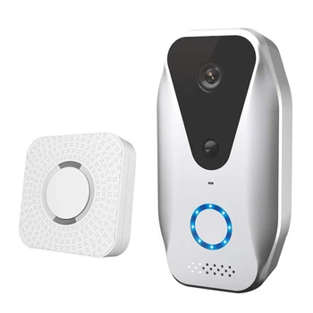 

Wifi Video Doorbell Wireless Visual Doorbell With Pir Detection 720P Hd Night-Vision Camera Recording Two-Way Audio Intercom