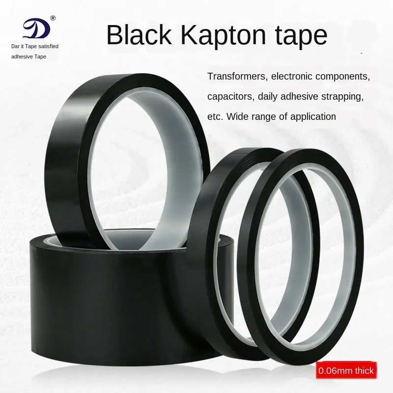Polyimide Tape Black High Temperature Resistant Kapton Tape Polyimide Tape Electric Circuit Board Anti-welding Battery Tape afbeelding