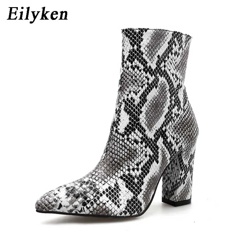 Serpentine Eilyken/Коллекция года; зимние дизайнерские женские ботильоны из лакированной кожи; Цвет серебристый, розовый, золотистый; Ботинки Челси на высоком квадратном каблуке с острым носком - Цвет: Serpentine