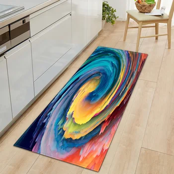 

Colorful Abstract Floor Mat Kitchen Carpet Psychedelic Easy Cleaning Non-slip Anti-Fatigue Soft Entrance Doormat Home Decor Mat