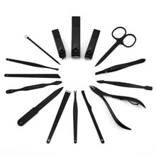 Новое поступление 15 шт./компл. профессиональный маникюрный набор для нейл Арта, комплект инструментов для стрижки Комплект Педикюр, пинцет для выщипывания