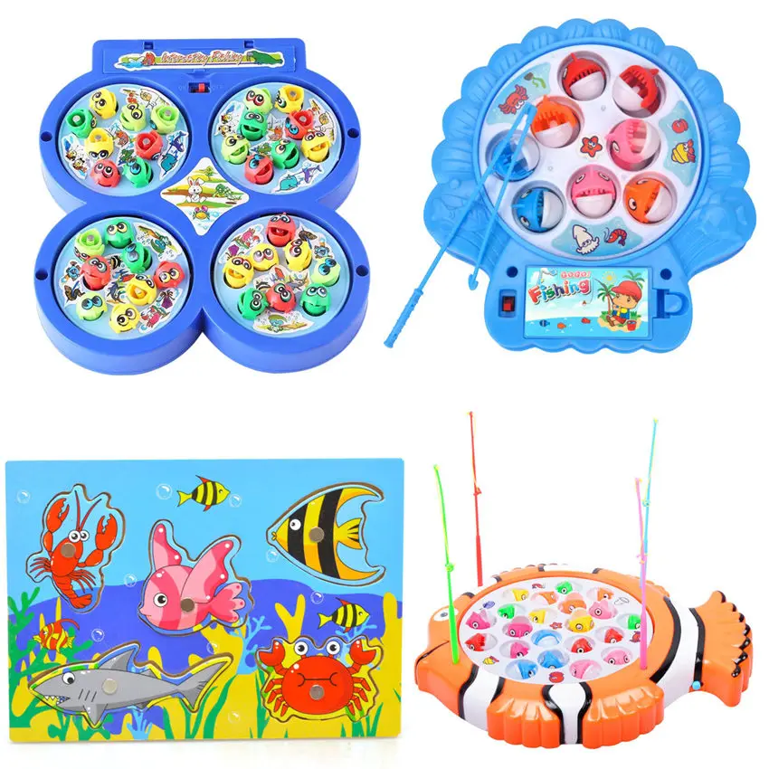 4Types mignon électrique magnétique pêche musicale Puzzle jouet interaction Parent-enfant éducatif extérieur intérieur jouet pour enfants