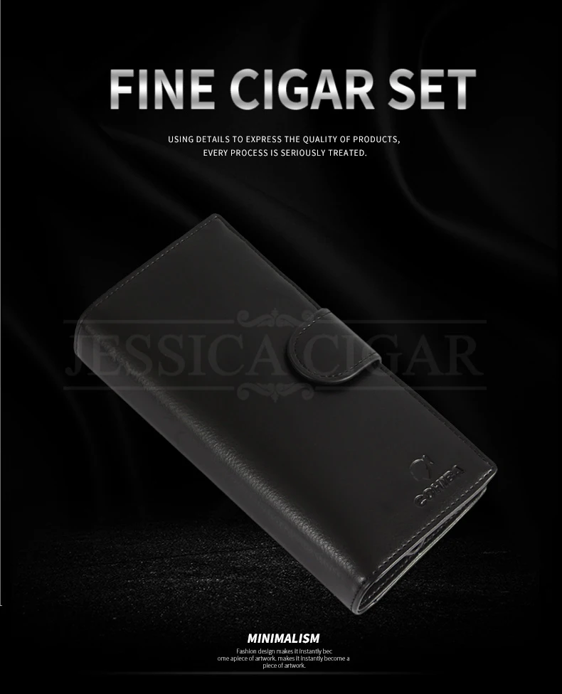 COHIBA Дорожный Чехол для сигар, портативный кошелек, Стильный чехол для сигар, кожаный карман для сигар, металлическая трубка, резак для сигар, острый W/Подарочная коробка