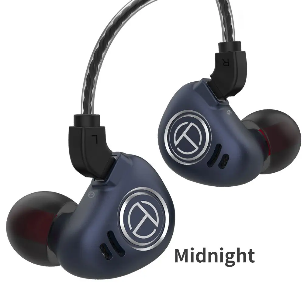 Midnight no mic TRN V90 4BA+ 1DD гибридные металлические наушники-вкладыши IEM HIFI DJ монитор для бега спортивные наушники ушные наушники гарнитура наушники Im2/v80/X6 - Цвет: Midnight no mic