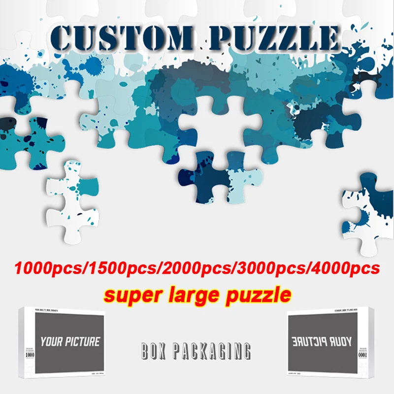 1000/1500/2000/3000/4000Pcs Photo Custom Wooden Personalized Jigsaw Puzzle Picture DIY Toys Decoration Collectiable with BOX |
