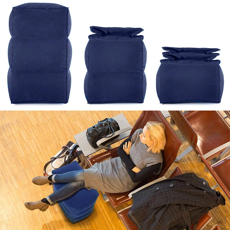 

Travel Inflatable Foot Pillow Pad Adjustable Kids Flight Sleeping Resting Pillow on Airplane Car Bus Footreast for Kids Leg Pad