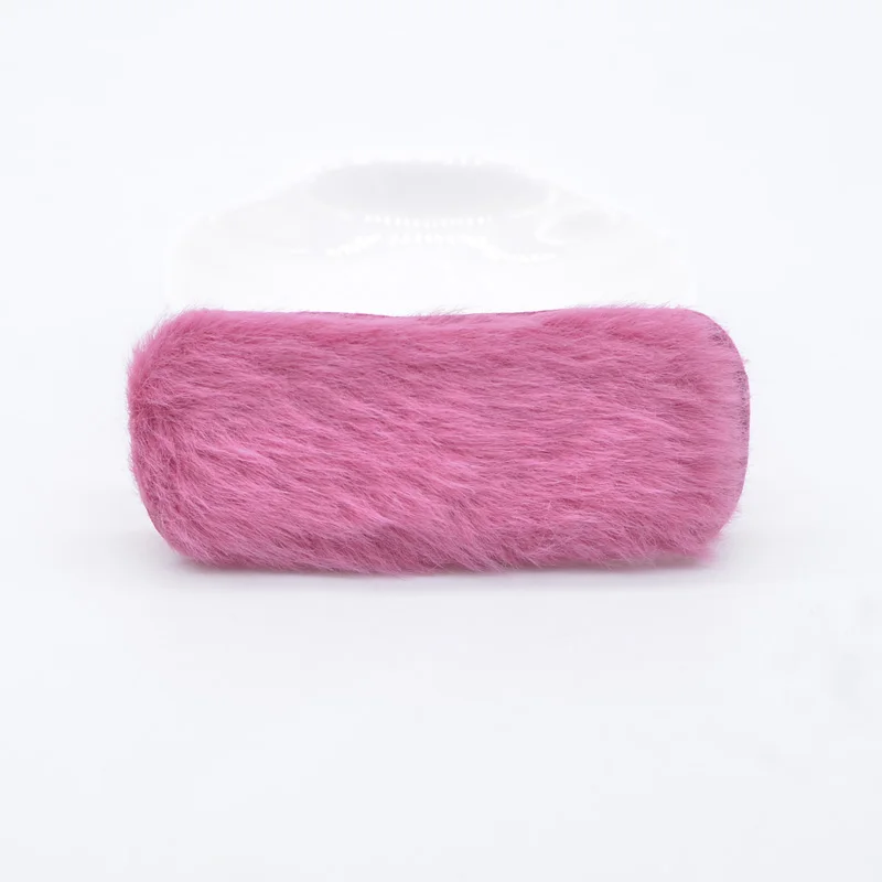 12 шт./лот 78 мм Мягкие плюшевые норковые волосы квадратный зажим аппликация для DIY одежды шляпа нашивки головные уборы заколки для волос крышка аксессуары L56 - Цвет: Rose Red
