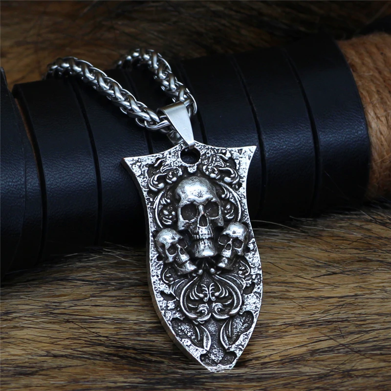 Gothic Dunklen Stil Schädel Metall Anhänger Halskette Für Frauen Männer Punk  Party Geschenke Vintage Halsband Halskette Mode Schmuck Neuheit - AliExpress