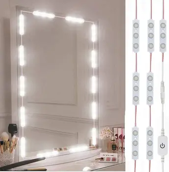 

Led Vanity Mirror Lights, Hollywood Style Vanity Make Up Light, 10ft Ultra Bright White LED, Dimmable Touch Control Lights Strip