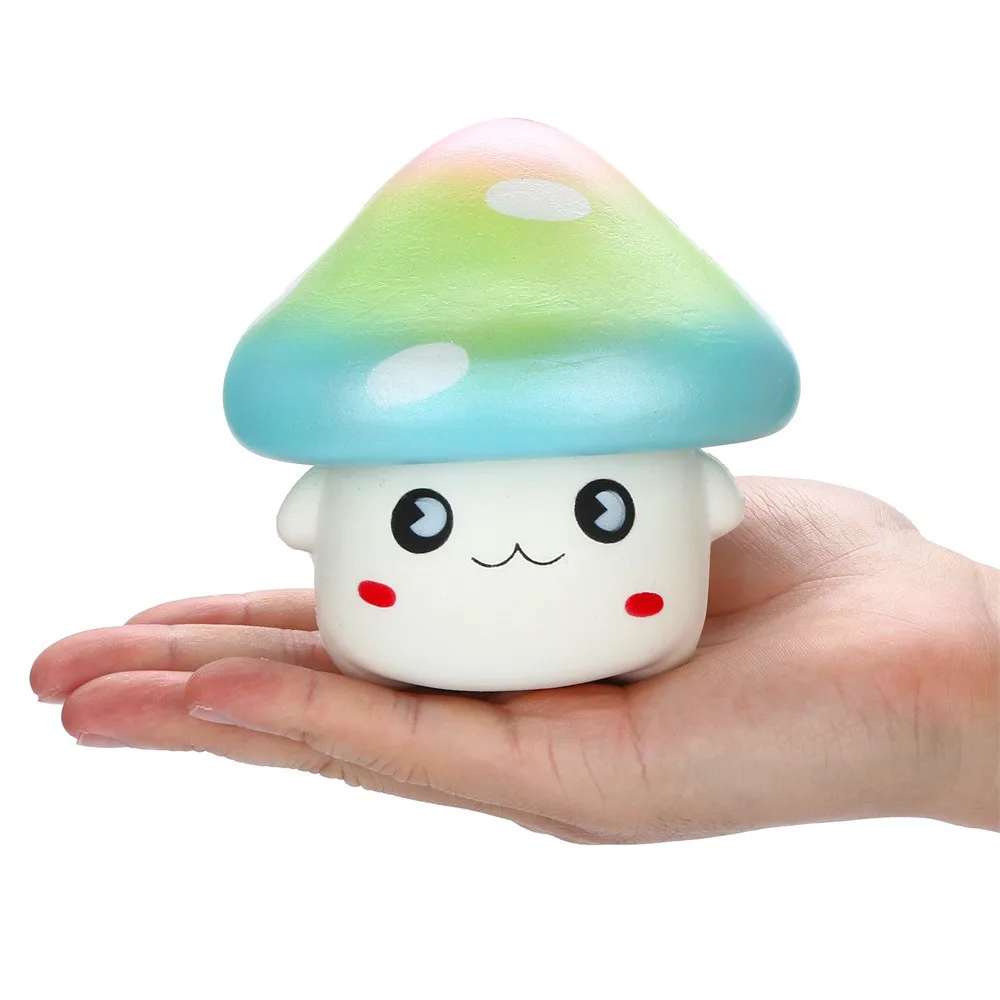 Kawaii мультфильм Радуга гриб украшение куклы Эластичные Игрушки медленно поднимающиеся сжимаются игрушки дети смешные гаджеты# B