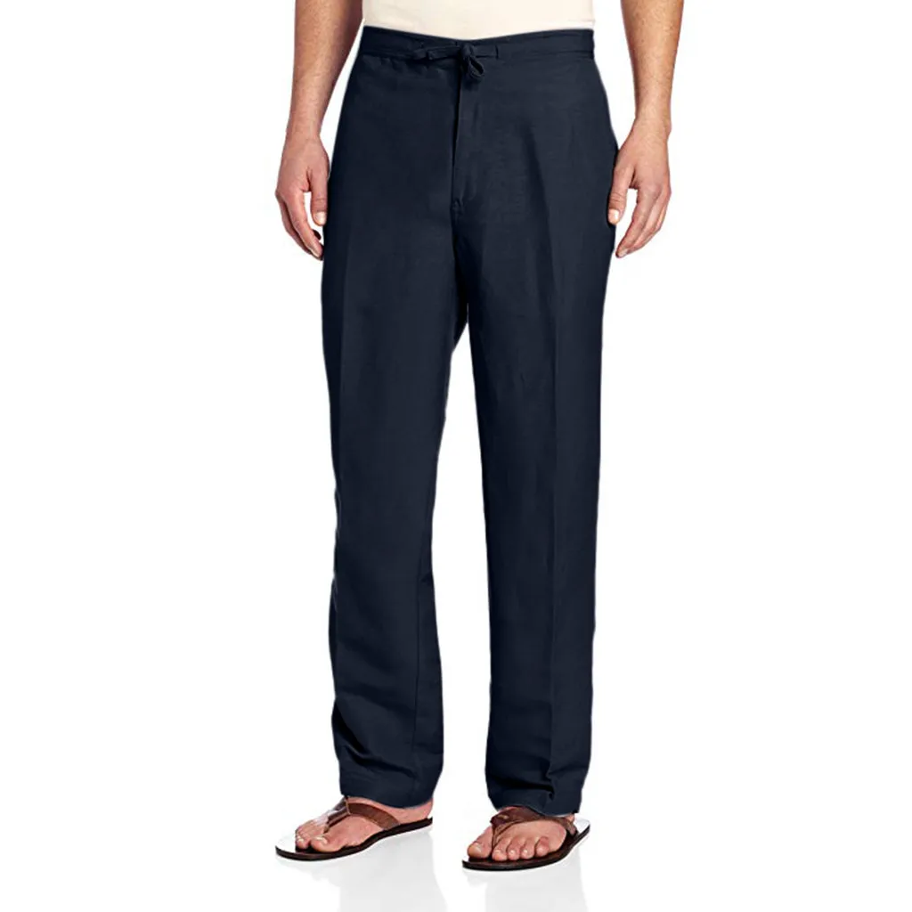Black New Fashion section Pants Casual Fashion Mens Loose Fashion Drawstring Trousers With Elastic Waistband On The Back Z819 - Цвет: Black