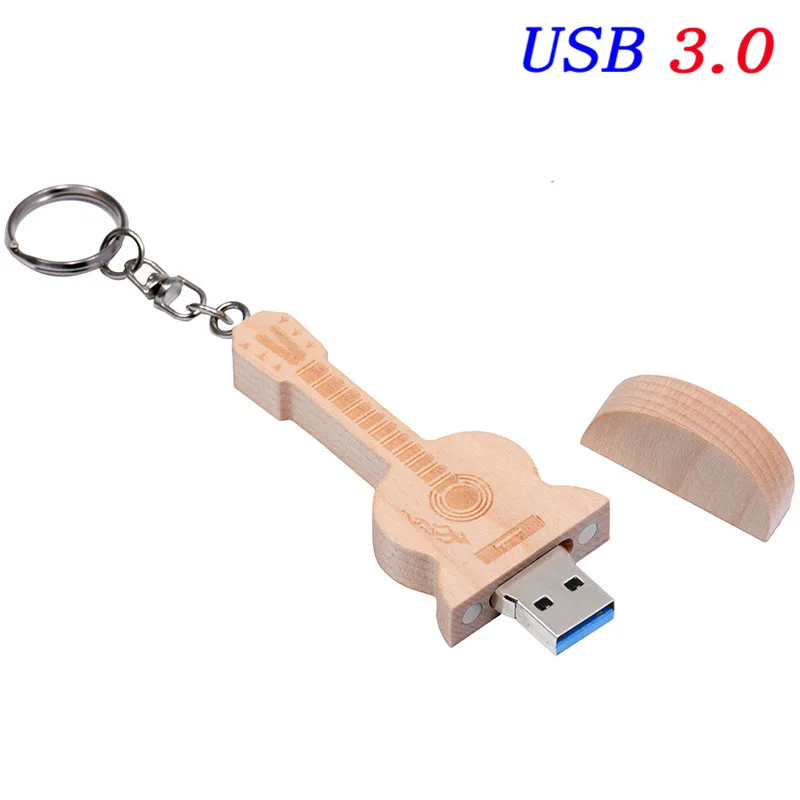 SHANDIAN USB 3,0 ручка-накопитель в форме гитары 4 ГБ 8 г 16 ГБ 32 ГБ 64 Гб деревянная гитара s модель memory Stick натуральная музыка pendrive - Цвет: maple wood