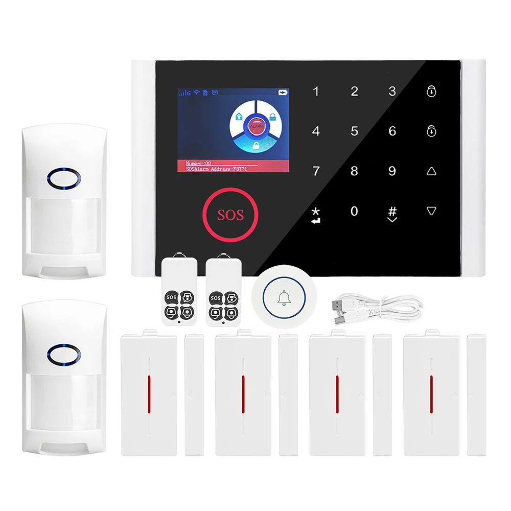 Умный WiFi+ GSM+ GPRS 3 в 1 сеть Интеллектуальный голосовой домашний дверной звонок Сигнализация 433 МГц домашний безопасный дверной звонок умный Оповещатель - Цвет: Package B