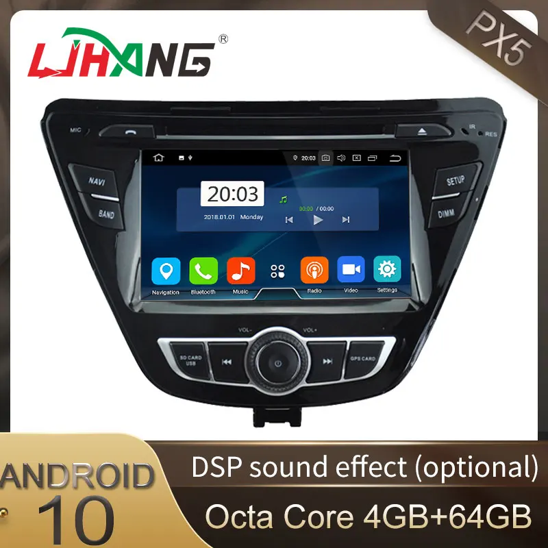 Автомобильный DVD-плеер LJHANG Android 10 для HYUNDAI ELANTRA 2014 2015 GPS-навигация Wi-Fi 2 Din