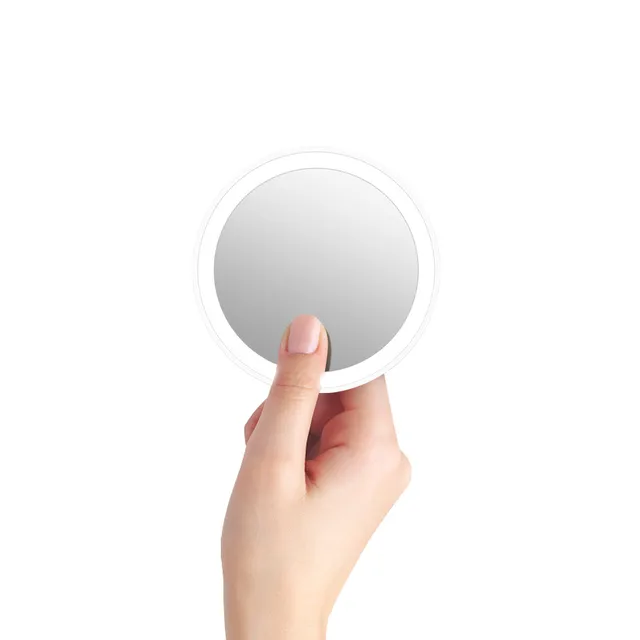 $US $5.90  Portable Mini Hand Held Makeup Mirror Rechargeable Light Makeup Mirror Cosmetic Beauty Tool