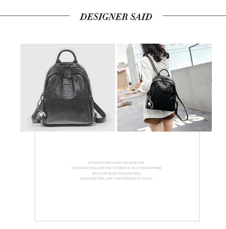 BagsLadies 2019new модных BackpackSmallCasualLitchiDesignBackpack