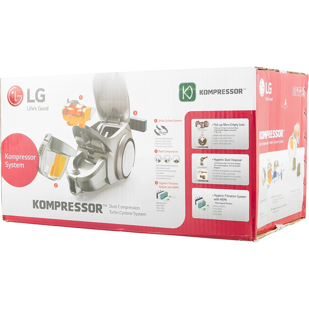 Пылесос LG VK89380NSP 1800Вт красный/белый