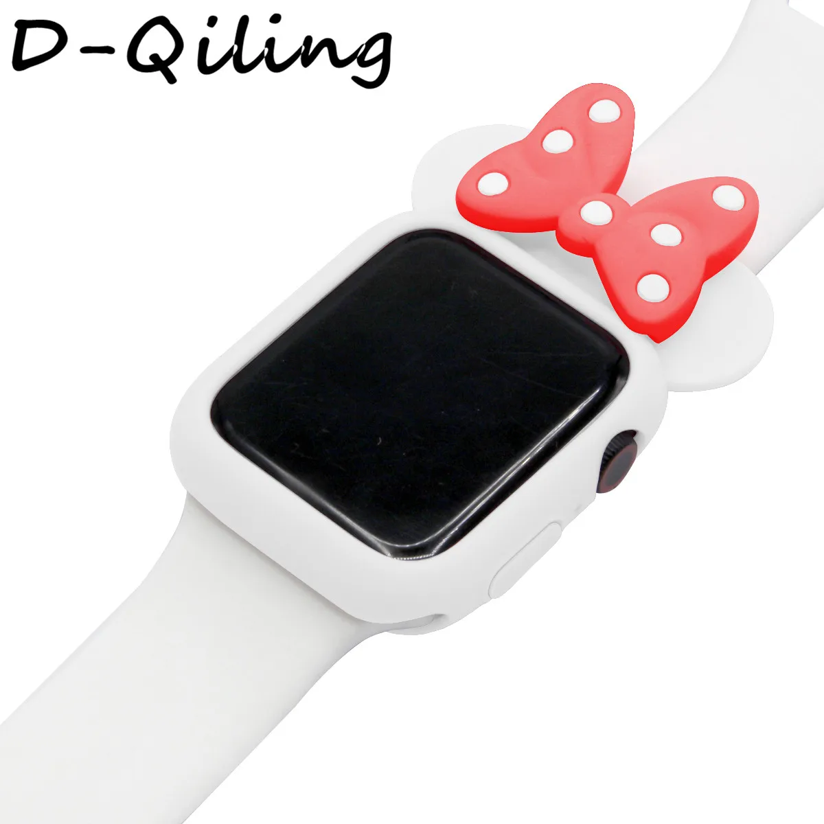 Силиконовый чехол D-qilingдля Apple Watch band 38, 42, 40, 44 мм Iwatch Series543 2 1 Женский Мягкий ТПУ защитный чехол с изображением Микки Мауса