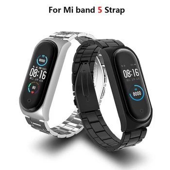 

For Mi Band 5 Strap For Xiaomi Mi Band 4 Strap Metal Milanese Stainless Steel Compatible Bracelet Wrist Pulseira For Mi Band 3