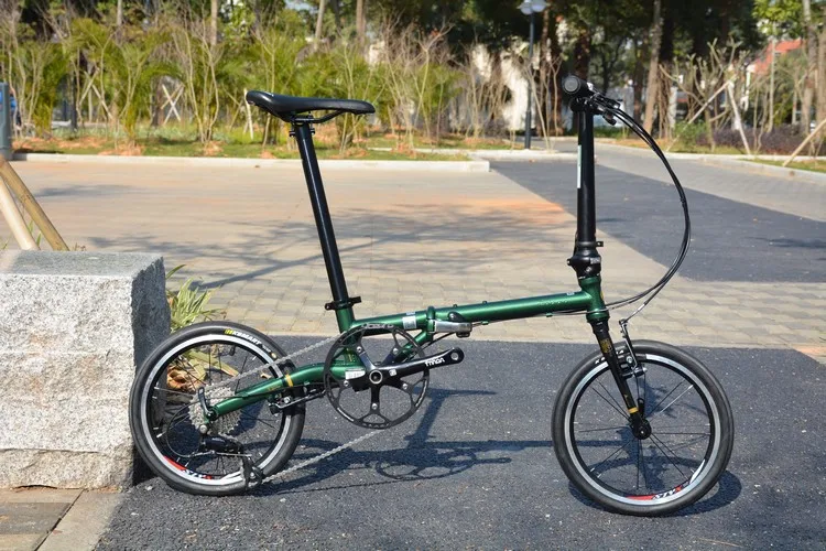 green 305 Fnhon Gust CR-MO стальной складной велосипед 1" 305 349 Minivelo мини веловелосипед городской коммутирующий велосипед V тормоз 9 скоростей - Цвет: green 305