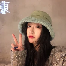 Зимняя винтажная Женская кепка из искусственной кожи с плоской подошвой, меховые толстые теплые шапки, повседневная однотонная женская меховая шапка, подходящая ко всему