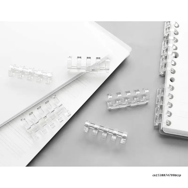 투명 플라스틱 바인딩 빗 조리개, 0.63 인치, 1.6cm, 5 링, 1 개
