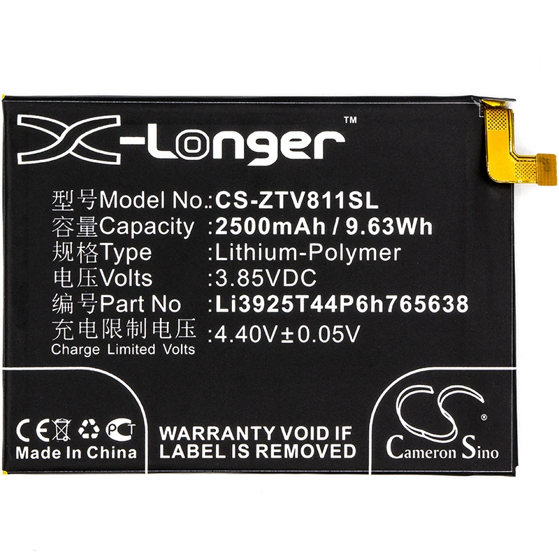 Cameron sino 2500 мАч батарея для ZTE Blade V8 Lite Blade V8 Lite Dual SIM Blade V8 Lite Dual SIM TD-LTE, Li3925T44P6h765638