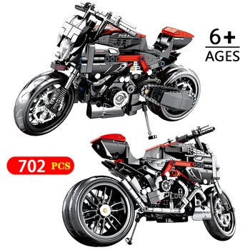 

Technic Black Motorcycle Model City Motorbike Motor Car Building Blocks Bricks Creative Educational Toys for Boys Children Gifts