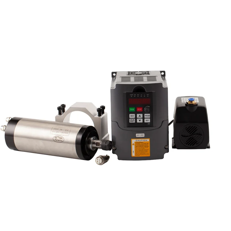 

1.5kw Spindle Water Cooled Kit Er16 Milling Spindle Motor +1.5KW VFD+ 80 Clamp + Water Pump +13pcs ER16+1m Cable For CNC Router