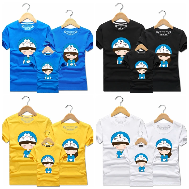 

Doraemon Cos T-shirts Short Sleeve 5xl Father Mother Parent-child Clothing Family Matching Outfits Gifts for Kids Dropshipping