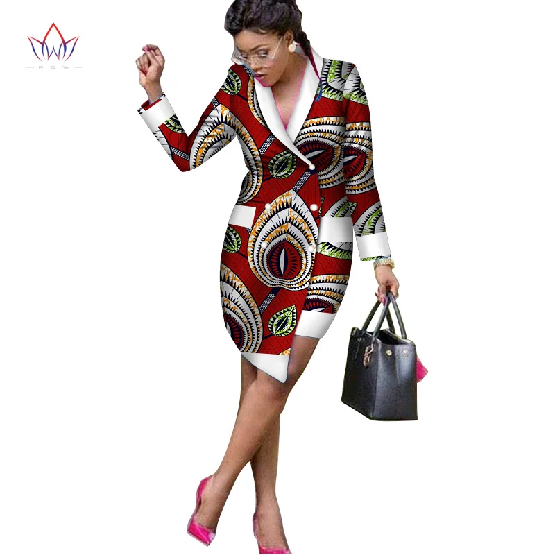 9 Осенняя Женская одежда в африканском стиле, платье с v-образным вырезом, длинный рукав, африканская Женская одежда, повседневное традиционное платье в африканском стиле, WY2580 - Цвет: 9