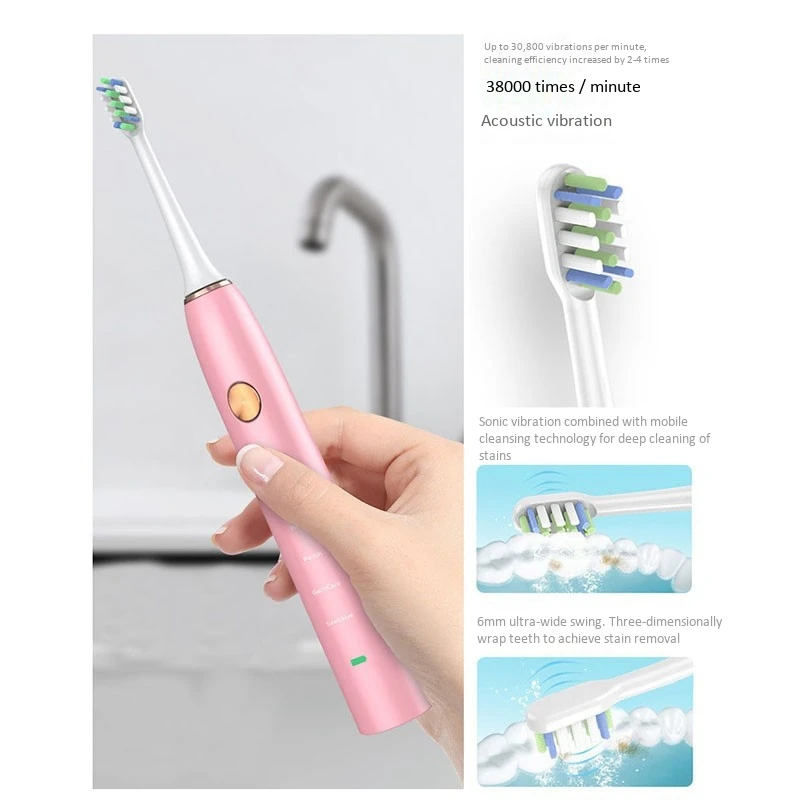 Electric Toothbrush USB Inductive Charging Toothbrush Adults Electric Toothbrush 2 Brush Heads & Travel Case Electric Toothbrush USB Inductive Charging Toothbrush Adults Electric Toothbrush 2 Brush Heads & Travel Case