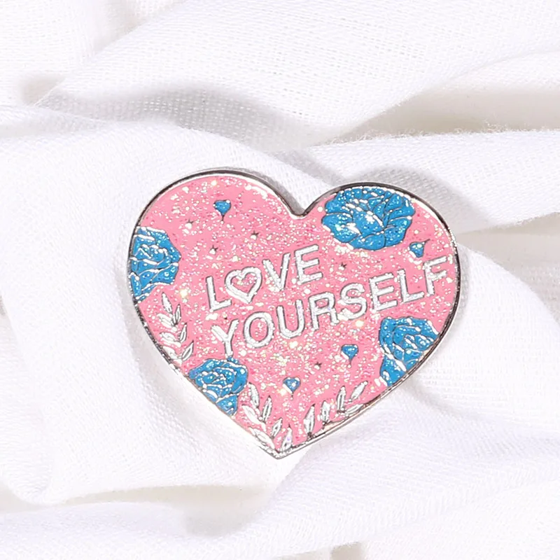 Металлическая брошь в виде сердца Love Yourself Kpop bangtan Boys значки аксессуары для