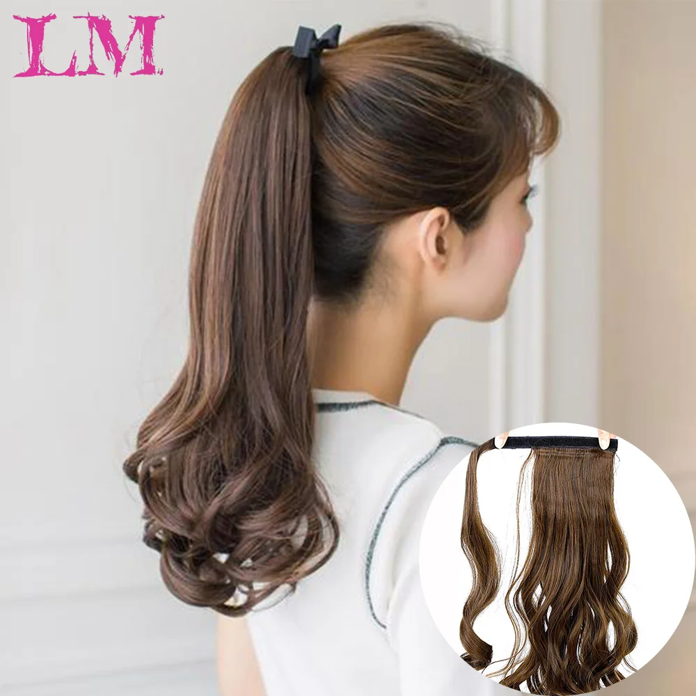 

LM 22 inch Silky Straight Synthetic Clip in Drawstring Ponytail Hairpieces for Women Hair Extension High Temperature Fiber