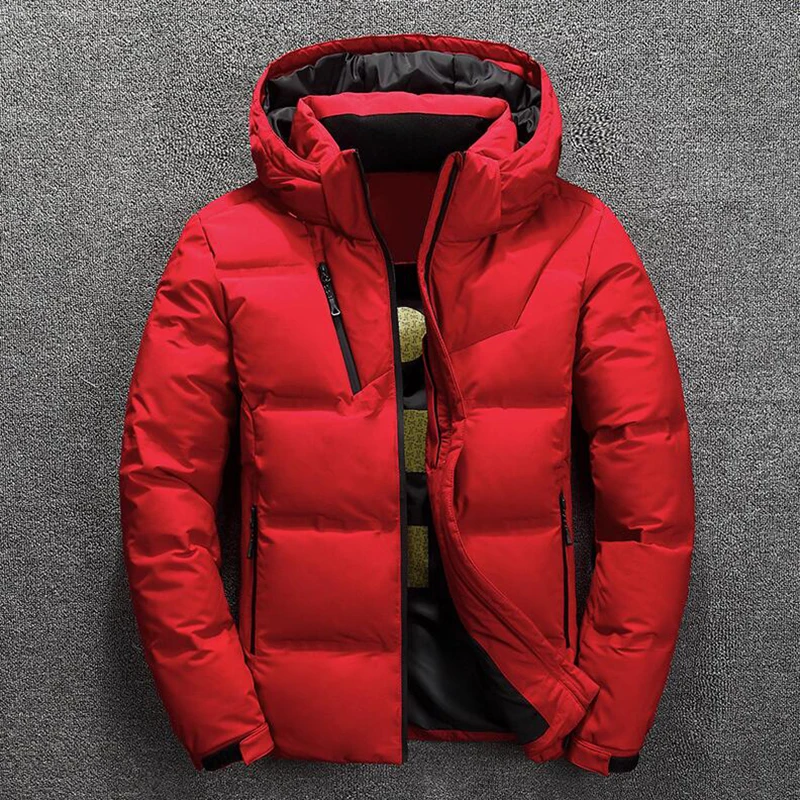 mens puffer jacket 2021 Winter Jacket Men High Quality Red Black Down Coat Hooded Parka Fashion Male White Duck Down Jacket Thick Warm Snow Outwear down coat