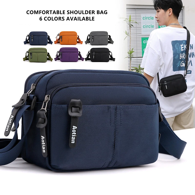Good Quality Crossbody Bags Shoulder Bags Men Gray Messenger Pockets