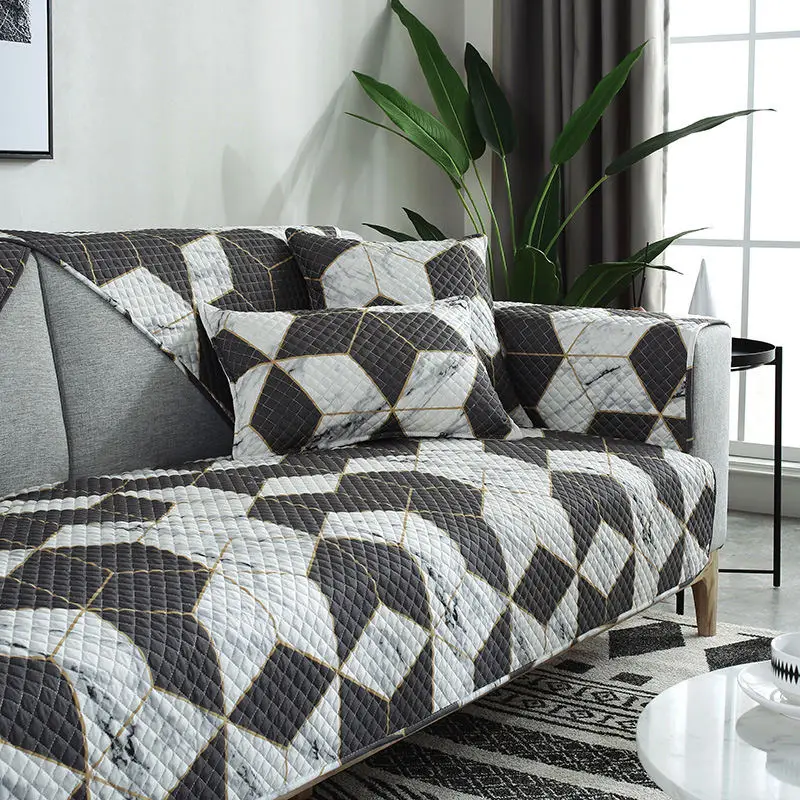 geometry 1pcs Modern Geometry Sofa Cover Living Room Sofa Slipcover Sectional Corner Couch Cover Slip Resistant Sofa Towel Home Decor Textile - Цвет: geometry 1pcs