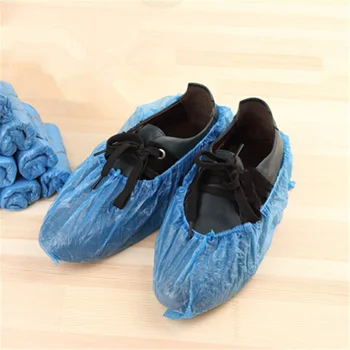 

1000Pcs slip design does not break without deformation disposable blue plastic waterproof shoe cover