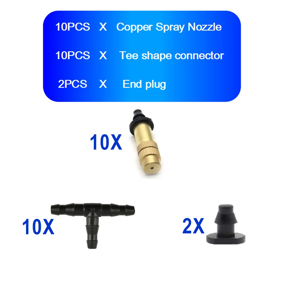 

Free shipping 10Sets Adjustable Garden Drip Irrigation Misting copper Nozzle Dripper Water Sprayer Atomizing Sprinkler 4/7mm