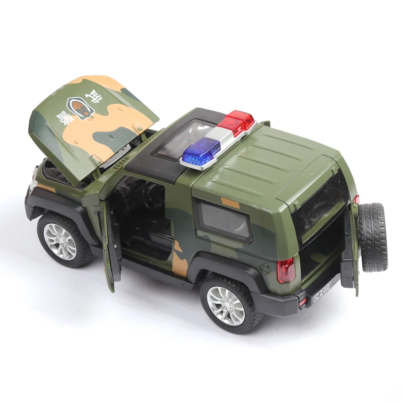 1:32 War wolf 2 police Alloy Pull Back модель автомобиля игрушечный звуковой светильник потяните