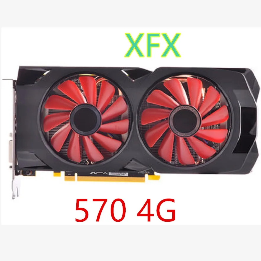 Бывшая в употреблении видеокарта XFX RX 570 4 Гб бит GDDR5 для настольного ПК игровая не