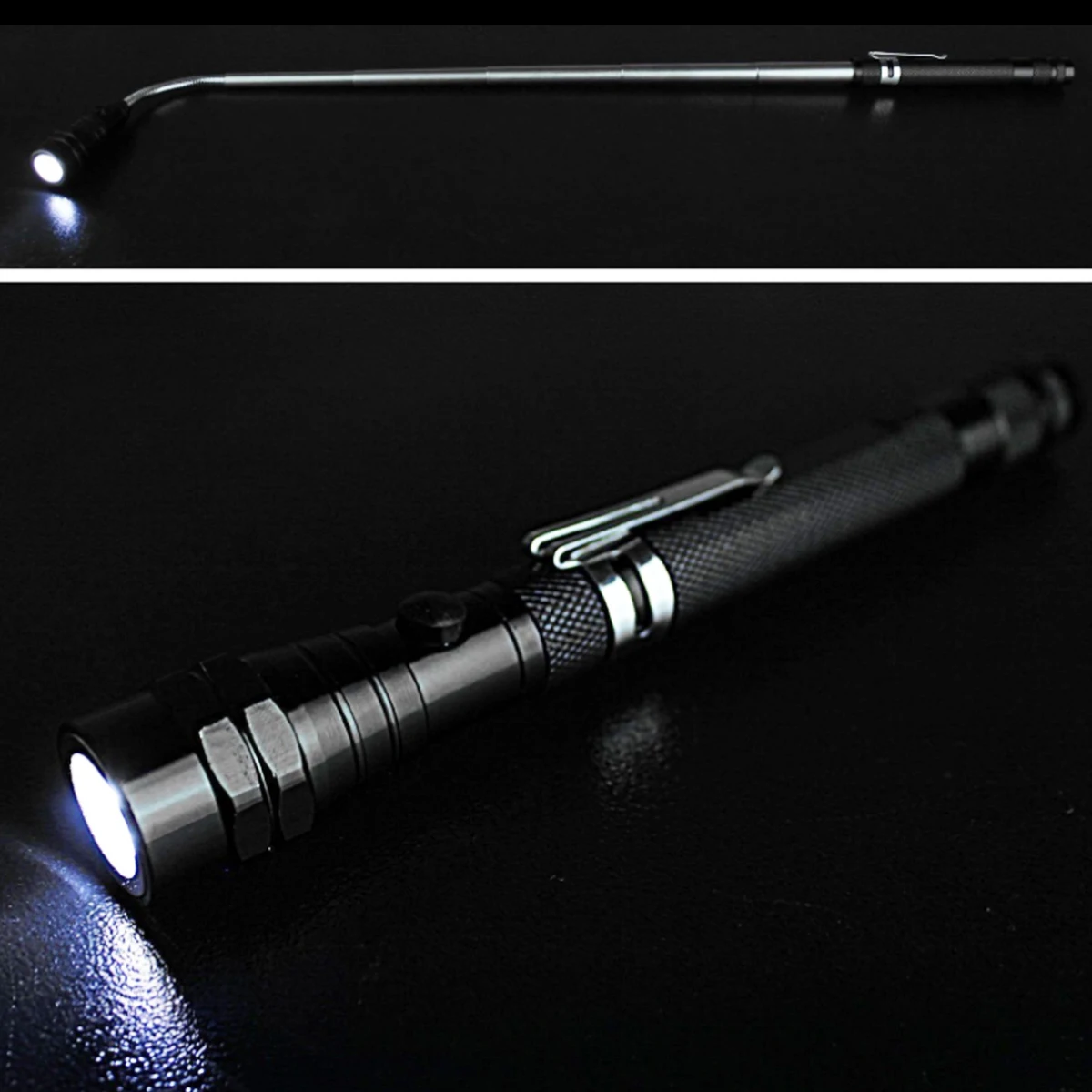 flashtorch mini Portable flashlight Flexible Head Flashlight Torch with magnet Telescopic Flexible 3 LED lamp Pick Up Tool Lamp Light (4 Pack) mini flashlights