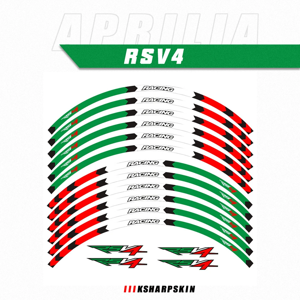 

Motorcycle Outer rim stickers wheels film border reflective decals tire sticker For APRILIA RSV4 R/RR RSV4 RFW RSV4 RF rs v4