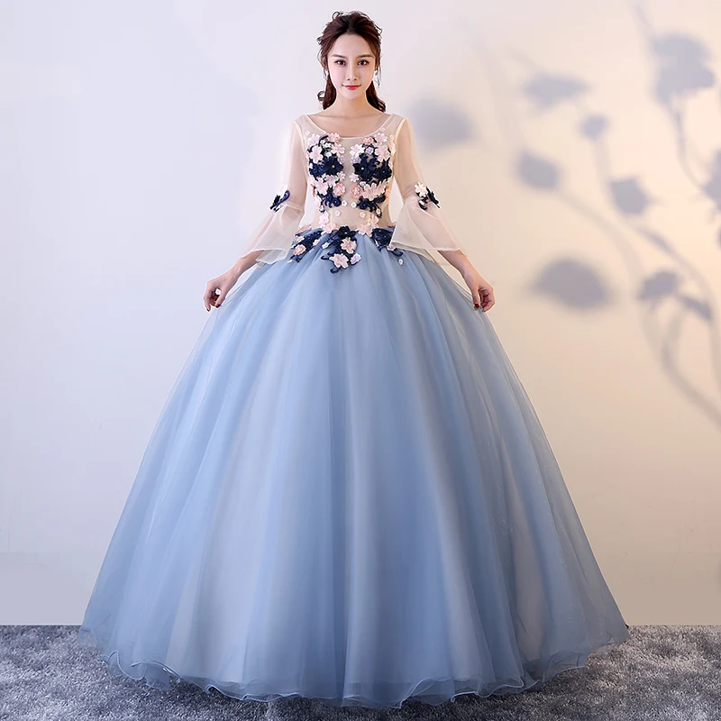 Vestidos Quinceanera 15 Anos бальные Платья пышные платья новое платье для выпускного вечера с аппликацией для вечерние платья с v-образным вырезом Vestido 0028