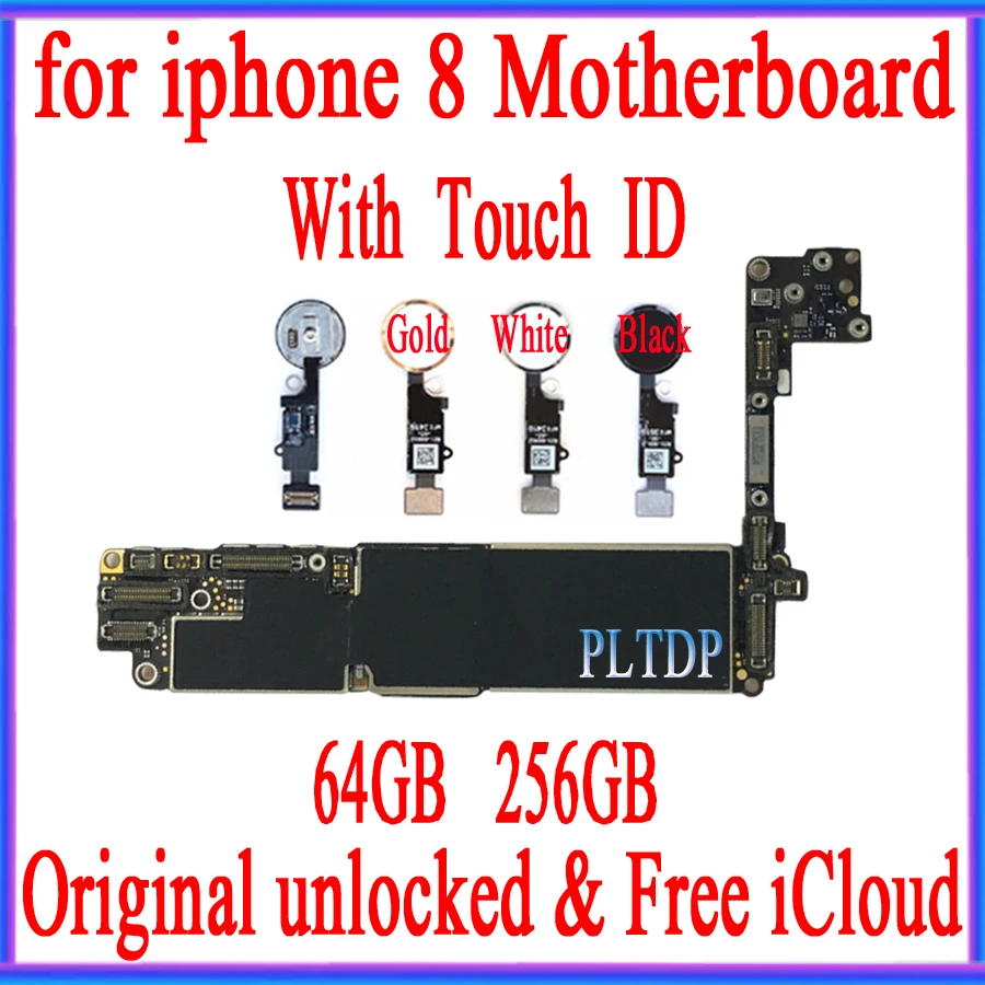 Разблокированная материнская плата для iphone 8 4 7 с Touch ID/NO ID 100% оригинальная iCloud
