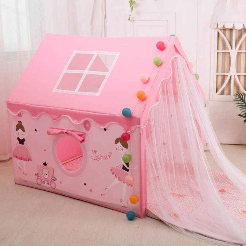DIY game house structure princess house indoor children tent baby toy stand frame size 120x 94x 131cm