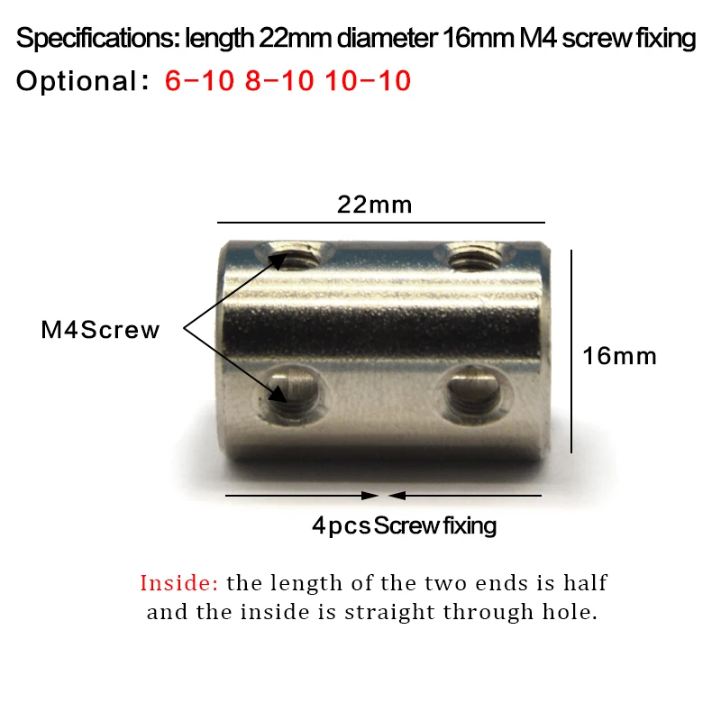 45 강철 리지드 샤프트 커플 링 CNC 모터 조 샤프트 커플러 5mm 8mm 리지드 커플 링 OD 14x22 변속기 커넥터 4/5/6/8/10